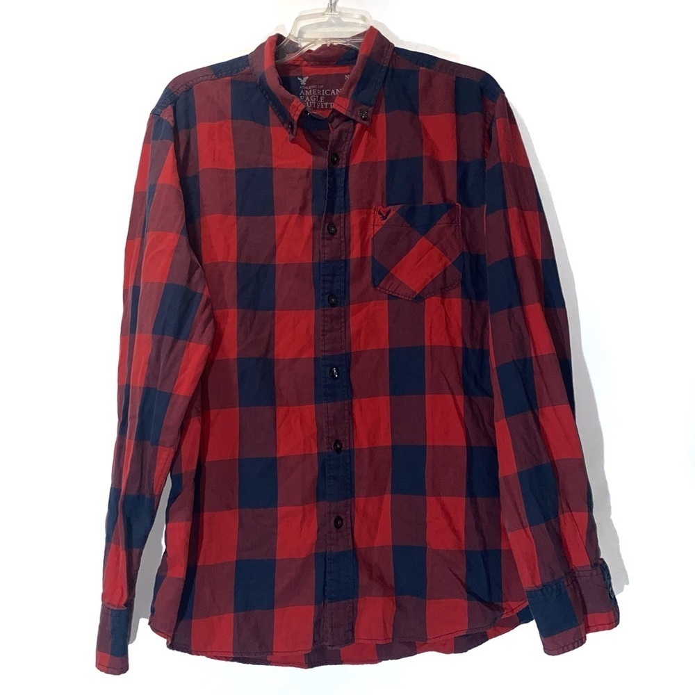 AE Plaid Button Down Shirt Men’s XL